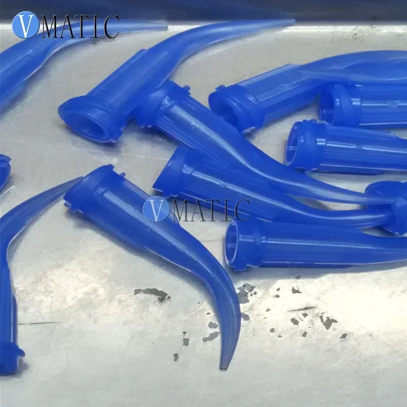 22G إبر ذات طرف منحني صناعي 100 قطعة | نصائح توزيع PP الزرقاء لبنادق الغراء على طراز TT (0.41 مم معرف × 25 ° بزاوية) #3