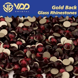 VDD 014 Garnet High Quality SS4-SS20 Glass Rhinestones Crystal Gold Flatback Strass Stones For DIY Nail Art Crafts Decorations