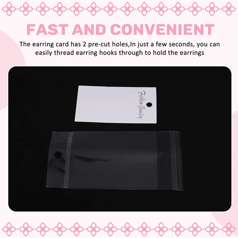 Abwr-perhiasan 100 X putih anting polos kartu tampilan & tas perekat diri