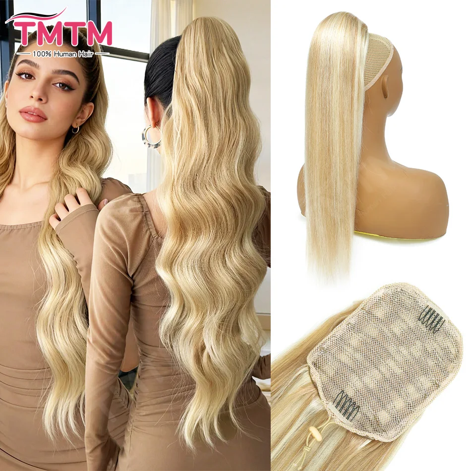 80g-140g-drawstring-ponytail-extensions-human-hair-14-26-blonde-brazilian-remy-straight-ponytail-hair-with-clips-in-for-women