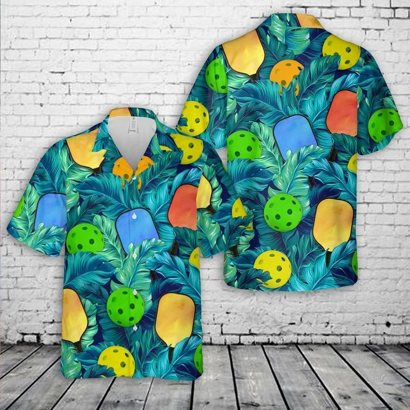 Hawaiian Shirts for Men Pineapple Print Blue Shirts Musical Instrument Beach Short Sleeve Summer Casual Button Up Shirts