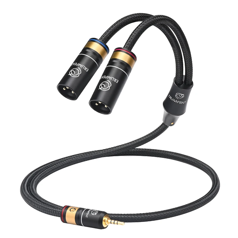 ATAUDIO Hi-End 6N OCC 2,5 mm auf 2XLR Audiokabel für Mixer-Verstärker 2,5 symmetrisches 2,5 mm Stecker auf 2XLR Stecker/Buchse HiFi-Kabel 3