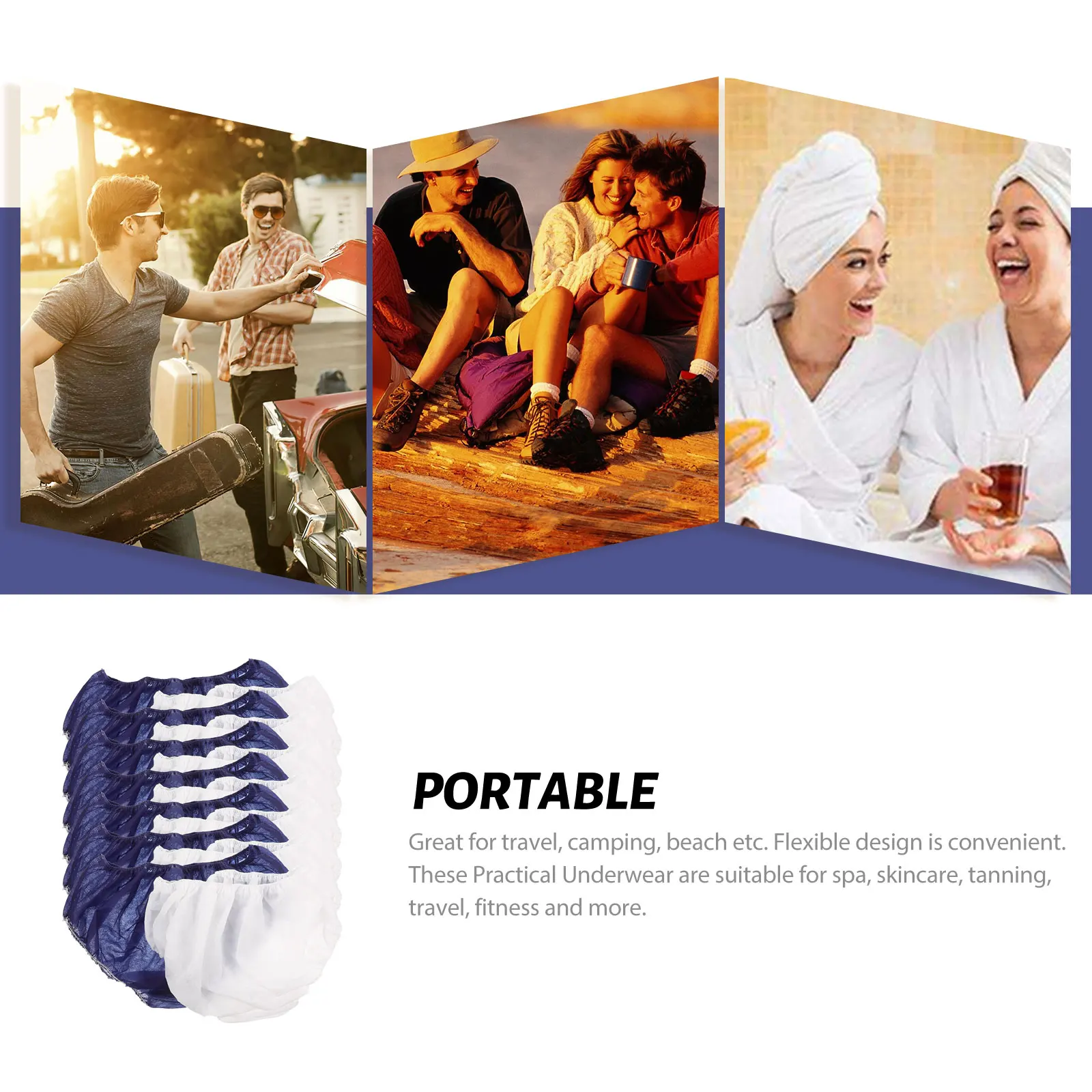 

30pcs Disposable woven Bath Underwear Underwear Blue White Bikini Panties Bath Spa Travel Salon Sauna Practical Briefs