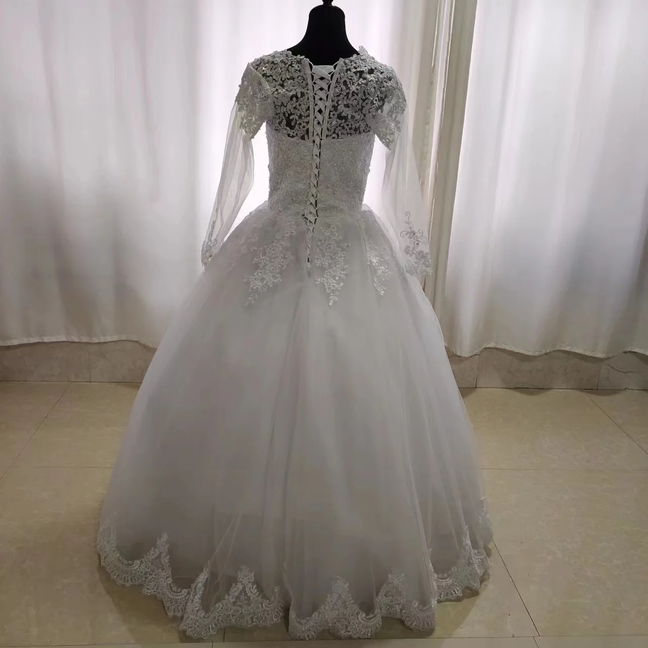 Y & m novias vintage gola quadrada marfim branco plus size vestidos de casamento manga cheia renda apliques borda para noivas vestidos