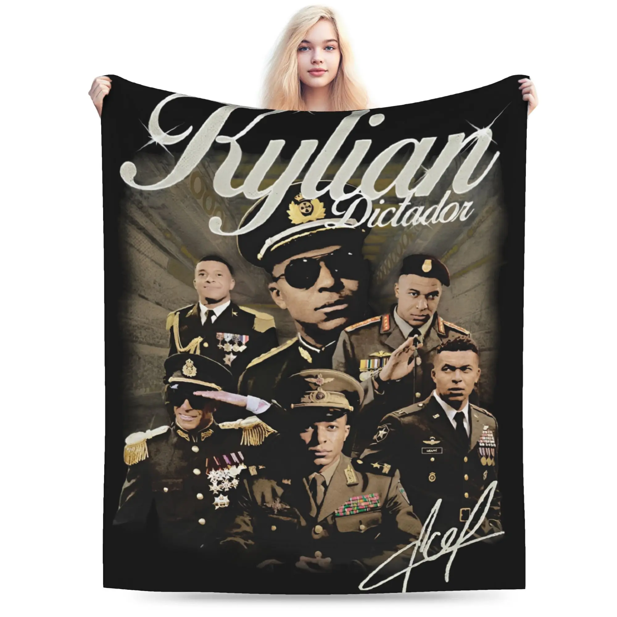 Kylians Mbappe Dictador Meme  Blanket Super Soft Warm  Throw Blankets for Bed 50x60 Inch Multi-size Rug Piece