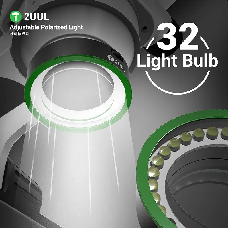 2UUL Adjustable Polarized Light MS97 Adjustable Brightness Dust-Proof Mobile Phone Repair Tools MicroScope Lamp