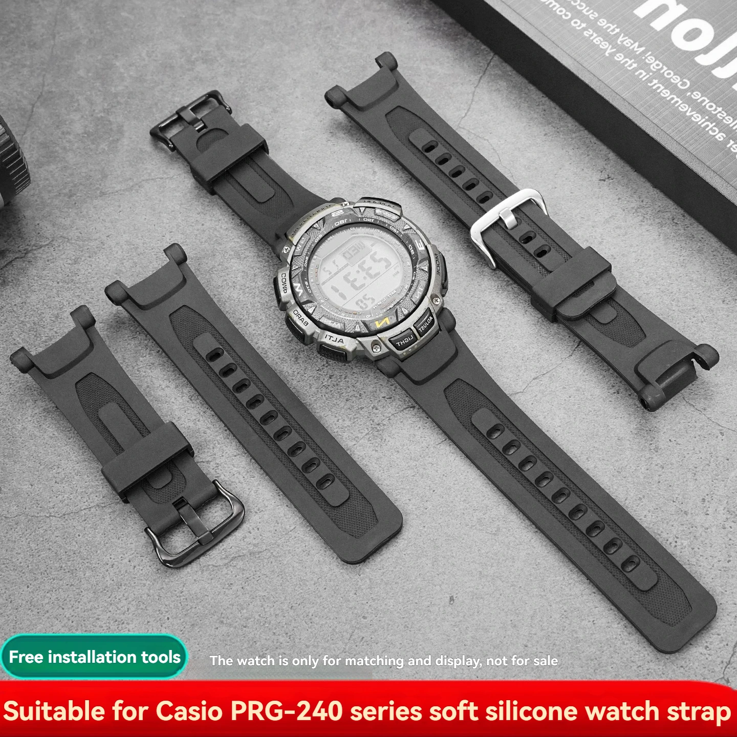 

Аксессуары для часов PRG-240 для Casio Protrek PRG-240 PRG-40 Pathfinder Series, резиновый ремешок для наручных часов, мужской спортивный водонепроницаемый ремешок