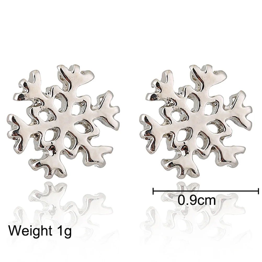 

3Pairs Christmas Earrings Festive Elk Snowflake Studs Lightweight Rust Resistant Ear Jewelry for Women Elegant Holiday
