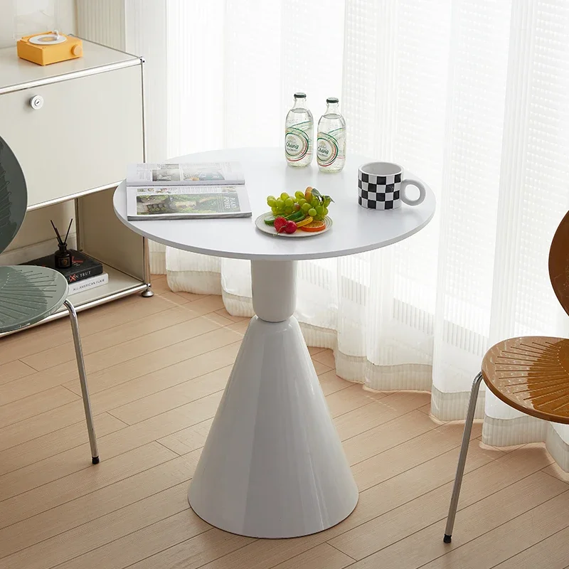 

Tulip coffee table ins wind white small round table balcony leisure small Internet celebrity home negotiation