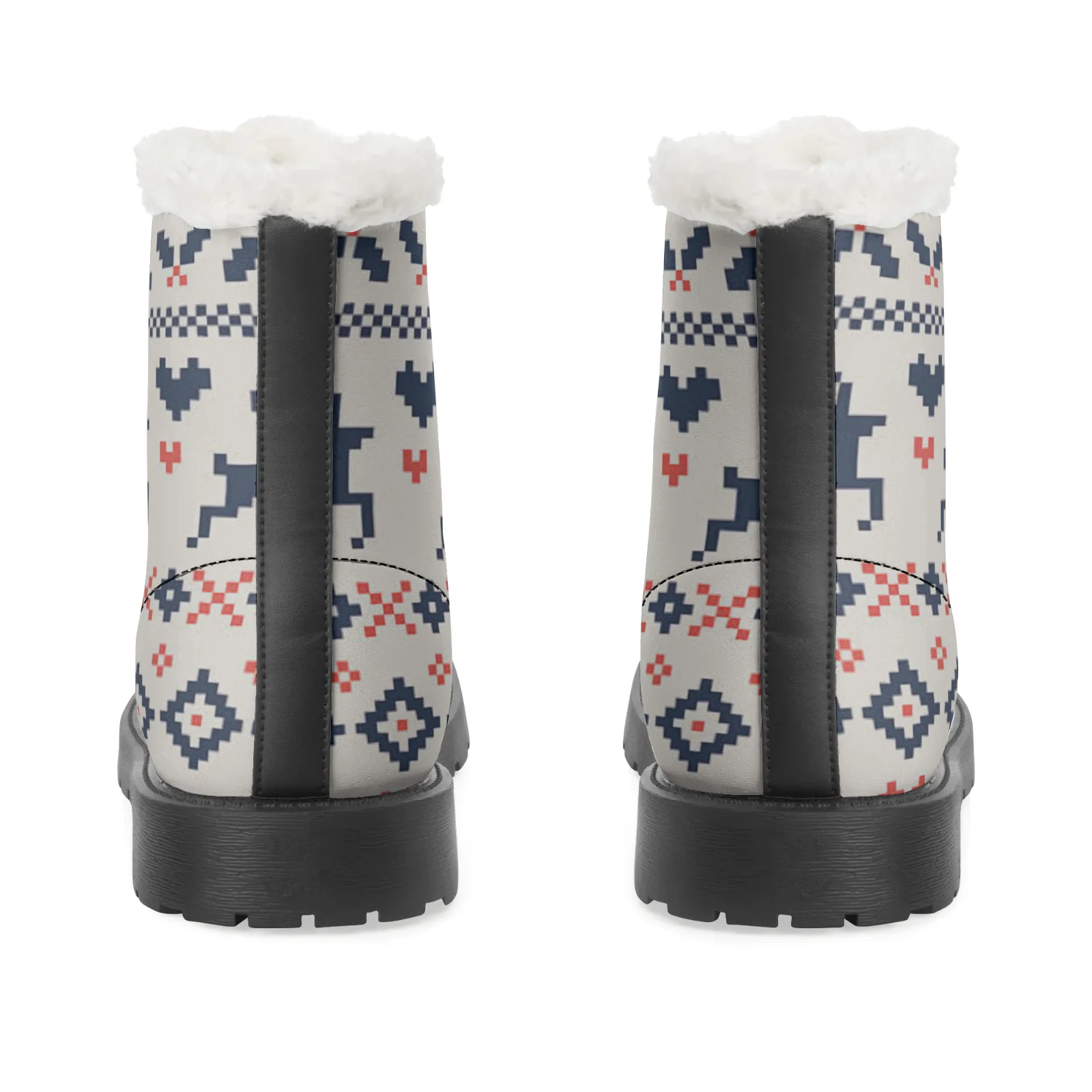 أحذية شتوية نسائية أحذية عالية بنية بالإضافة إلى أحذية فضية دافئة مخملية، أحذية أطفال للبالغين - مخصصة