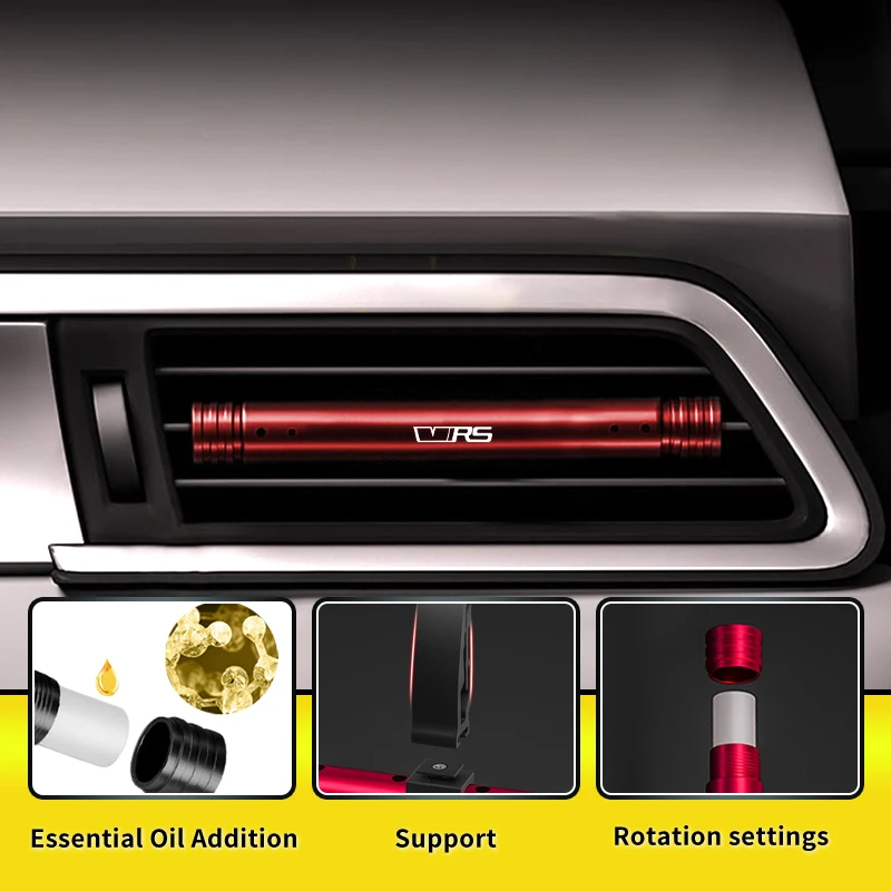 Car Air Freshener Stick Air Vent Aromatherapy Clip Auto Interior Accessories For Skoda VRS Octavia Kamiq Kodiaq Karoq RS Superb