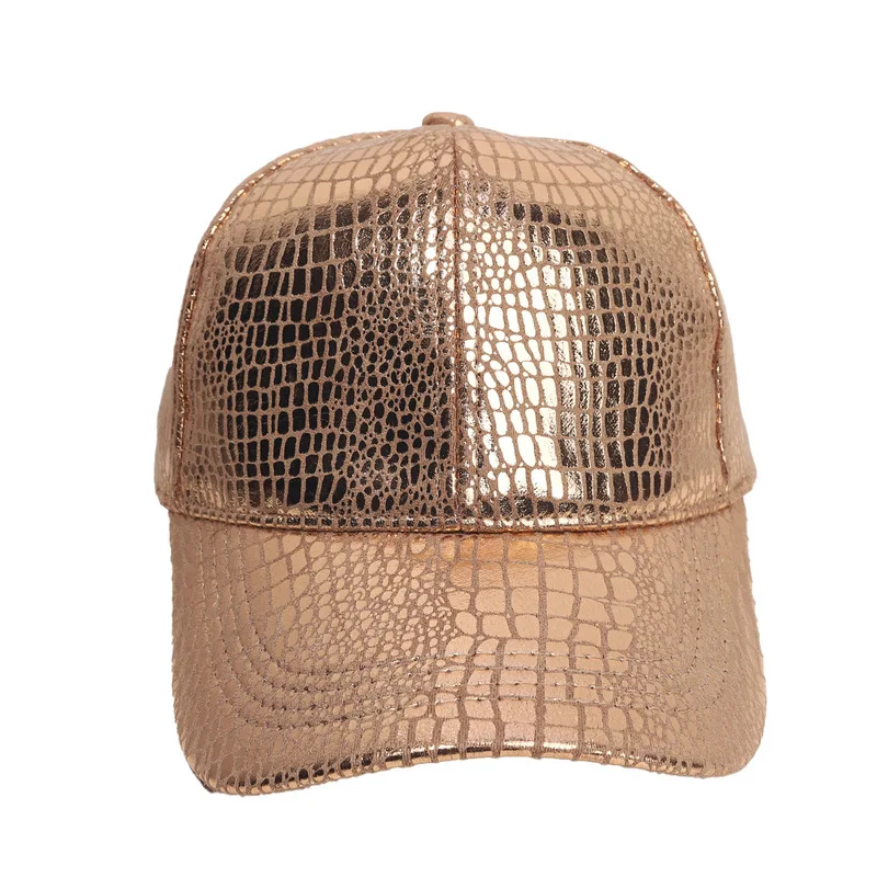Leather Baseball Cap with Unique Crocodile Pattern, Personalized Duckbill Cap for Couples, Solid Color Sun Hat
