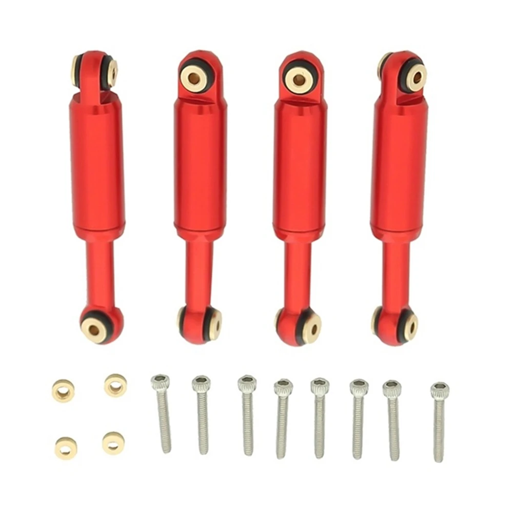 4Pcs Metal Shock Absorbers Damper for Axial SCX24 90081 1/24 RC Crawler Car Upgrade Parts Accessories,Red