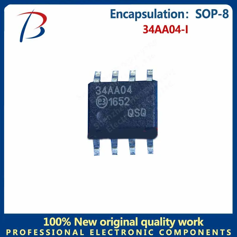 10 buah chip Silkscreen 34AA04 Paket SOP-8 chip memori