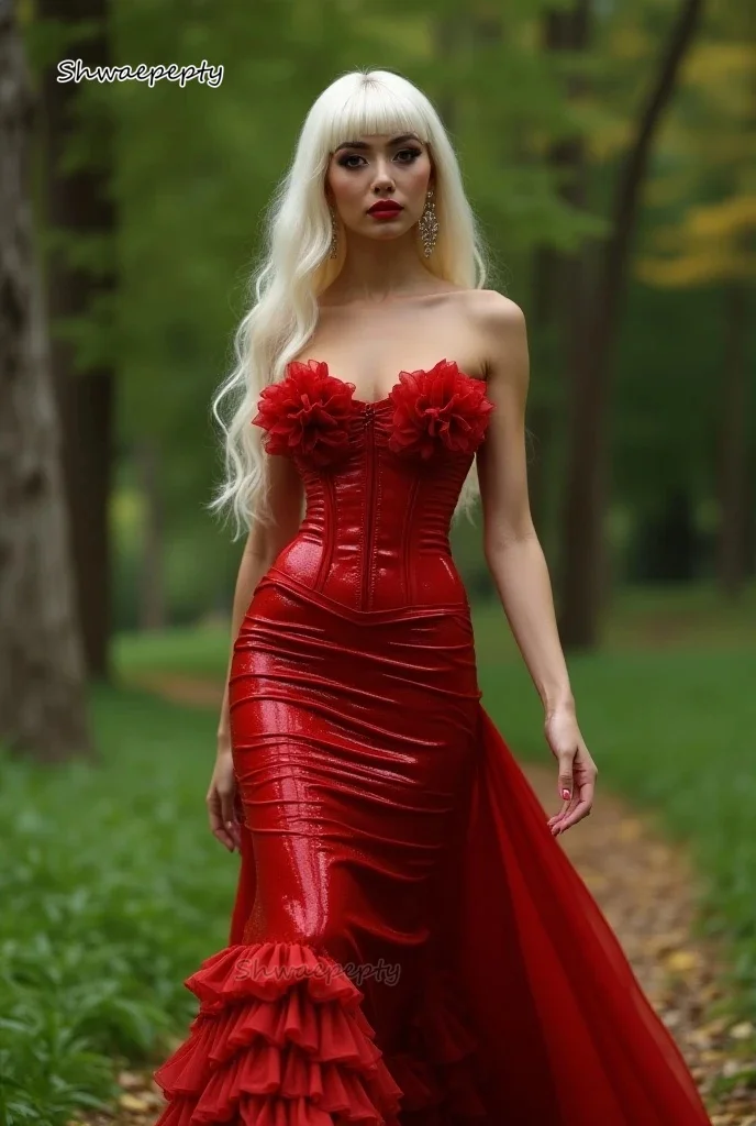 Długa Suknia Wieczorowa w Stylu Vintage Wiktoriańskim, Czerwona, Bez Ramiączek, Gorsetowa, Syreni Krój, Suknia Balowa, Ręcznie Robione Kwiaty, Warstwowa, Vestidos, Szyta na Miarę