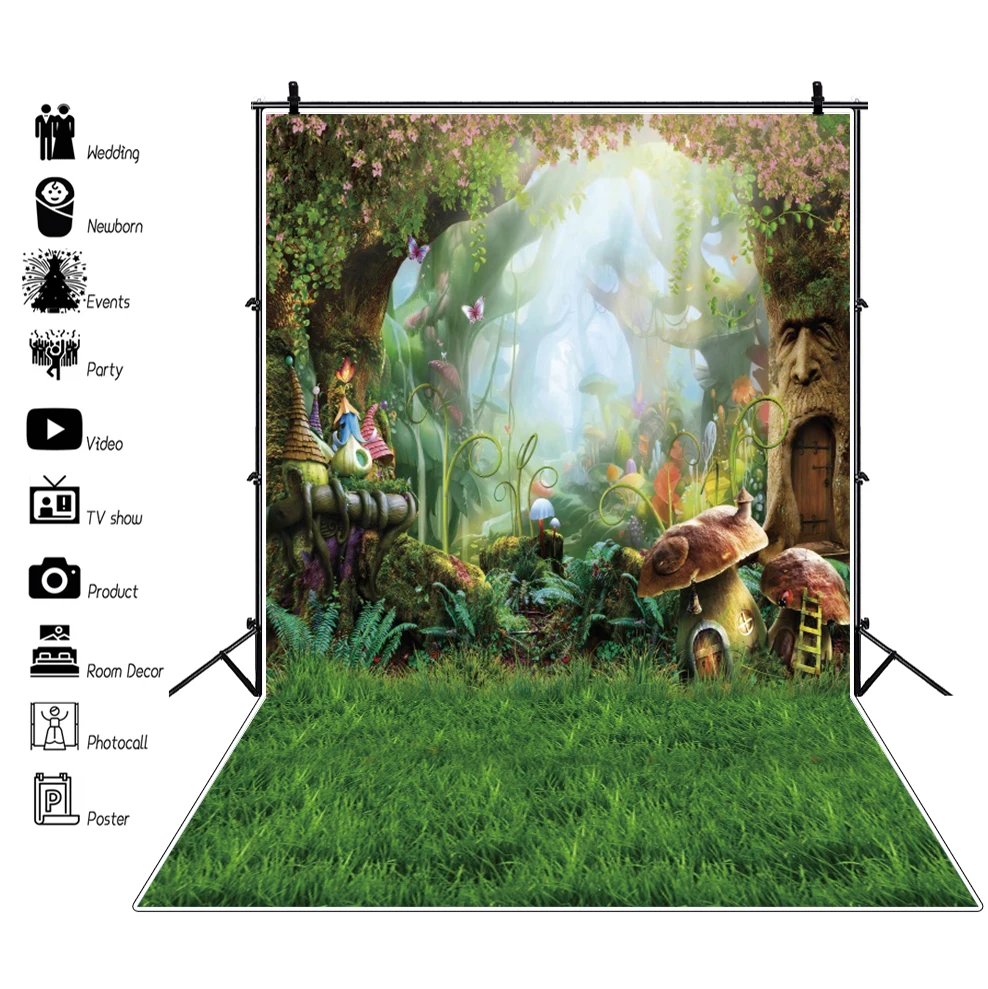 صورة خلفية حالمة لخلفية قوس الغابات والقمر للتصوير الفوتوغرافي لصورة عيد ميلاد الطفل صورة خلفية للتصوير بالاستوديو