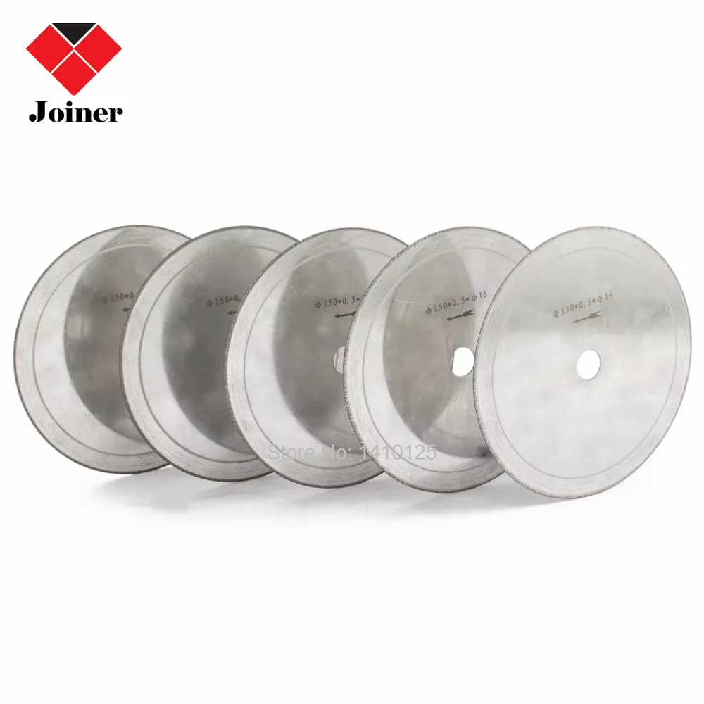 

5Pcs 6" inch Super-Thin Rim 0.53mm Diamond Lapidary Saw Blades Arbor Hole 5/8" Cutting Disc Jewelry Tools for Stone Gemstone