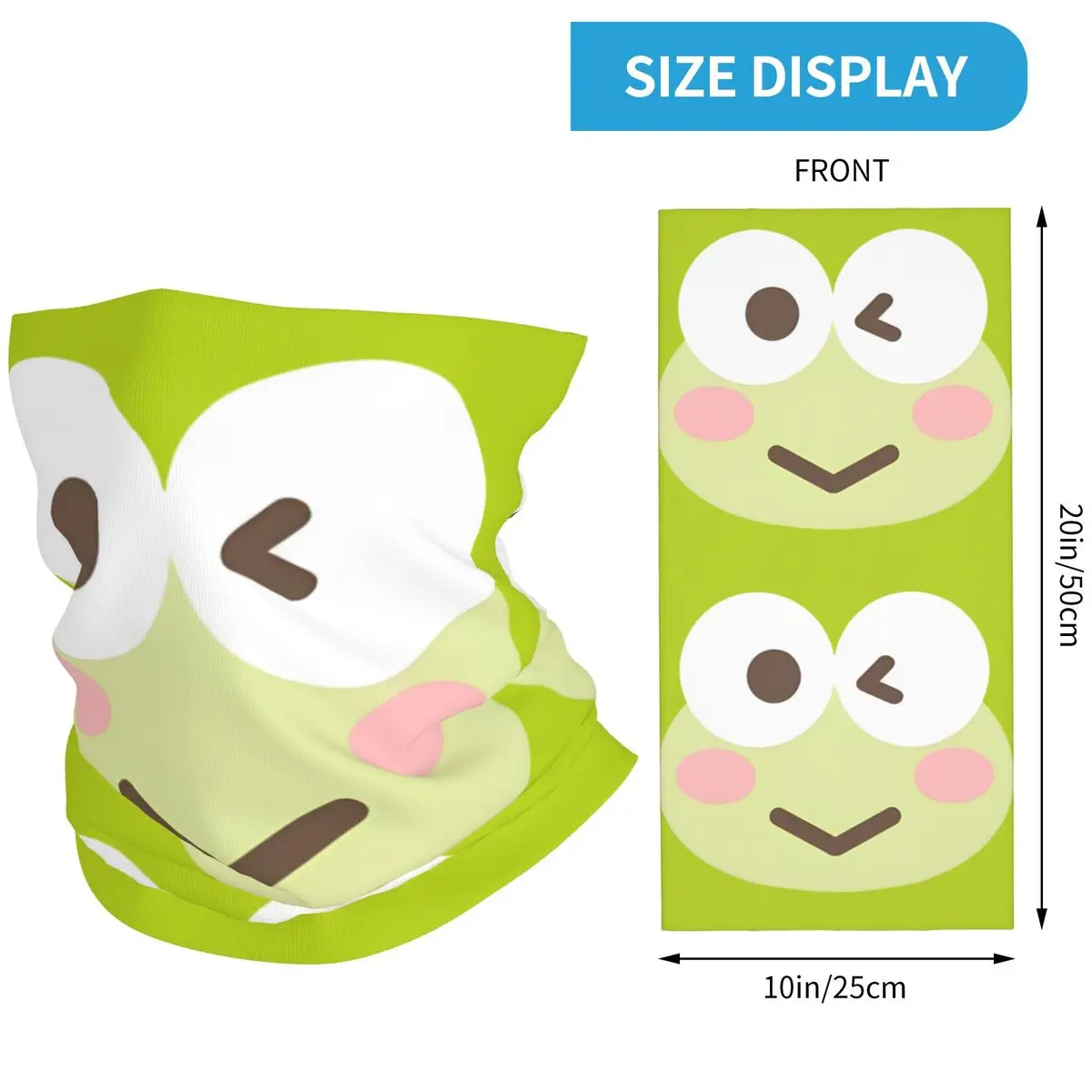 Keroppi Face Images Bandana Trendy Bicycle Mask Riding Fishing UV Protection Balaclava Custom DIY Neck Cover Face Masks