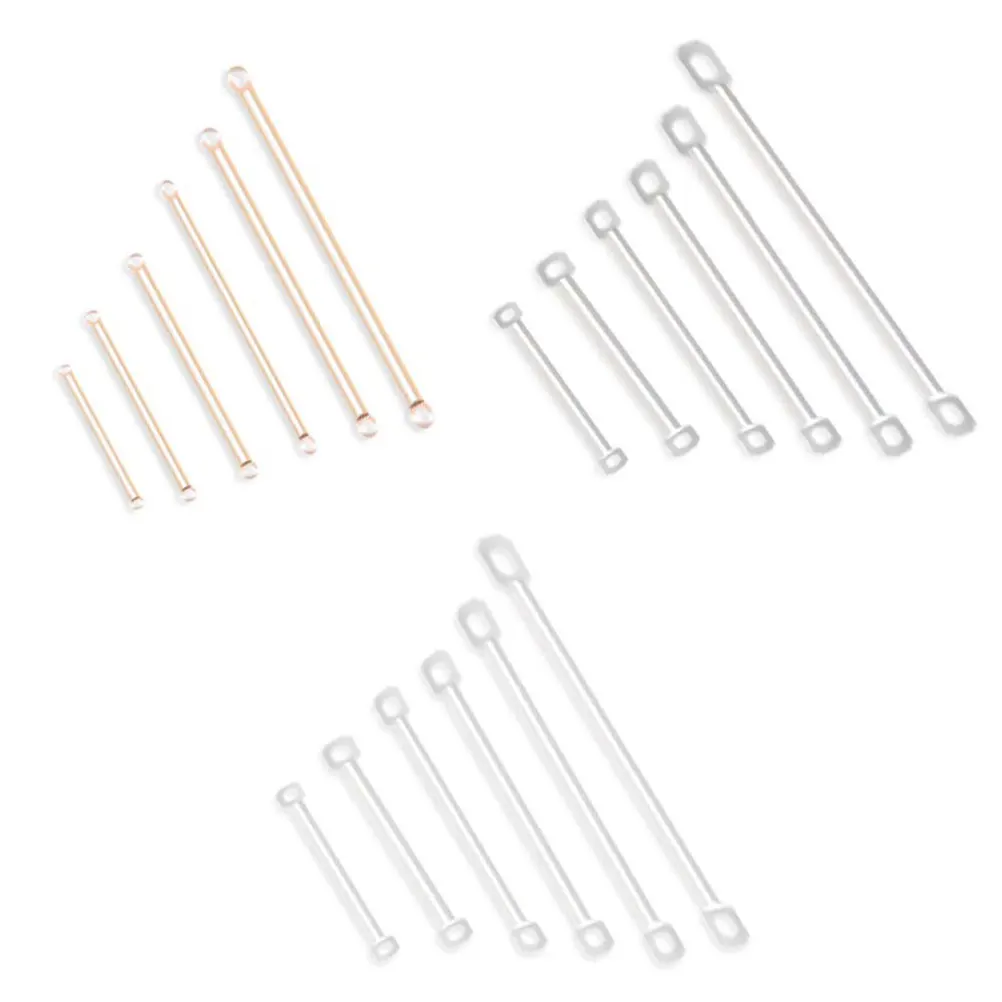 

200pcs Jewelry Accessories Earring Connector Rods Silver DIY Earring Materials Bar Links for Handmade Decorative Jewelry