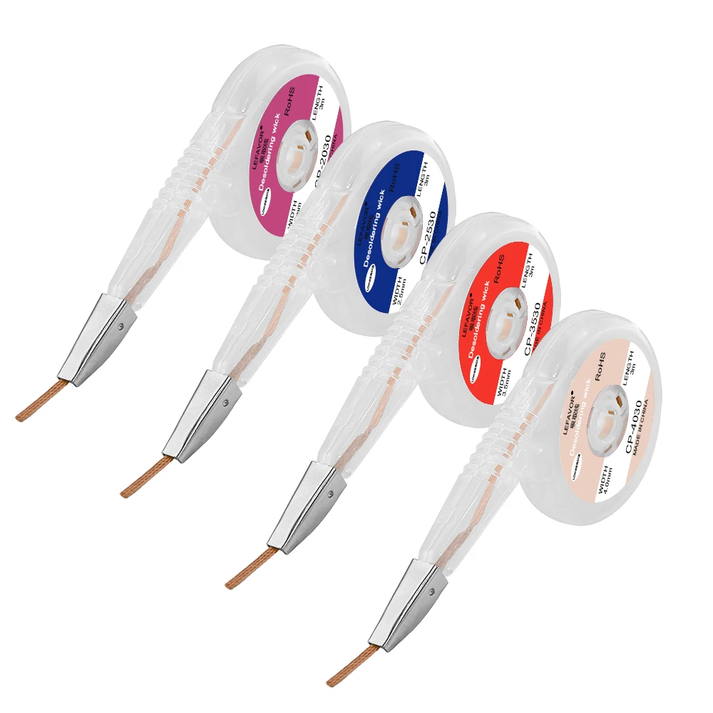 Starkes Entlötgeflecht, 1,5/2,0/2,5/3,0/3,5/4 mm Breite, 3 m Länge, Saugzinn-Lötentferner, Dochtdraht, BGA-Lötreparaturwerkzeuge – Detail 10
