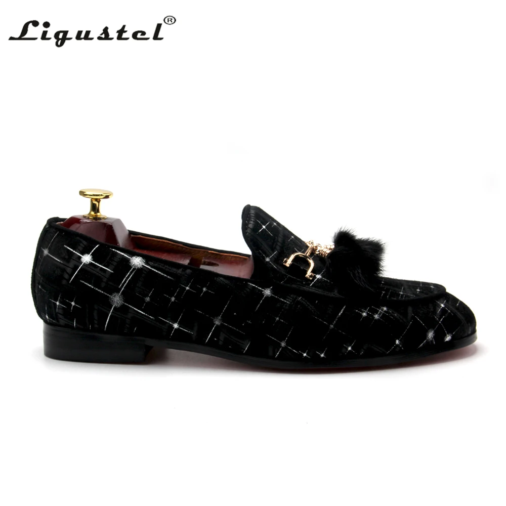 Ligustel Shows for Men Red Bottom Loafers Shoes Designer Shoes Leather Slip-on Black Red Man Wedding Party Formal Free Shipping