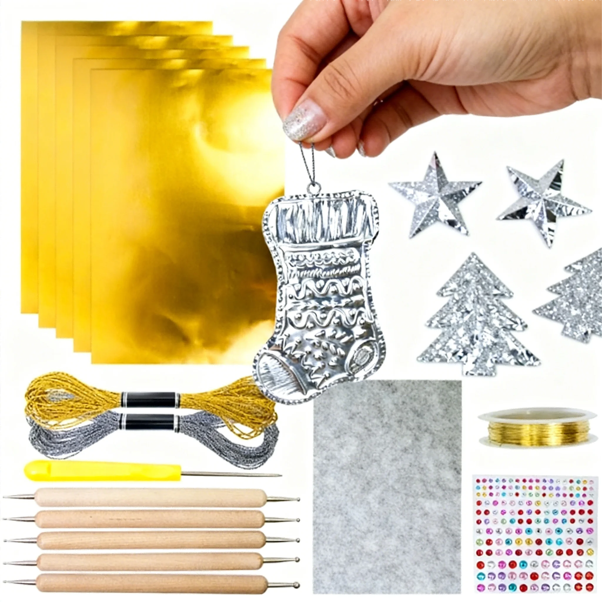 

Gold And Silver Art Relief Paper Diy Christmas Decoration Pendant Materials Are Fully Matched And The Paper Is Sturdy And Thick
