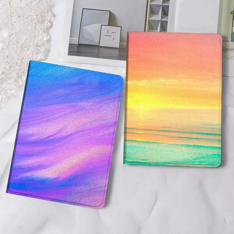 

Luminous Color Art Pattern Gift For iPad Pro Air Mini 2 3 4 5 6 7 6th 7th 10th 11th 10.2 9.7 10.5 11 Foldable Tablet Case