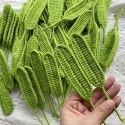 30PCS Hand-Woven Green Leaves, Artificial Plants, Complete Crochet Gift, DIY Flower Accessory