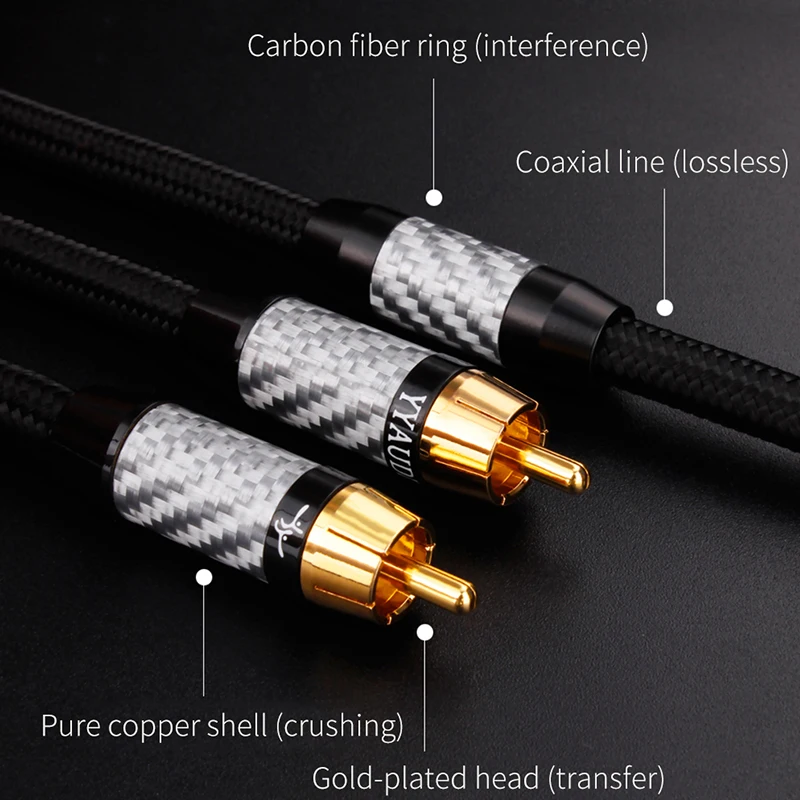 RCA to RCA Male to Male Digital Coaxial Cable Stereo Audio Cable OD7.0 Braided 1M 2M 3m 5m  RCA Video Cable for TV Amplifier