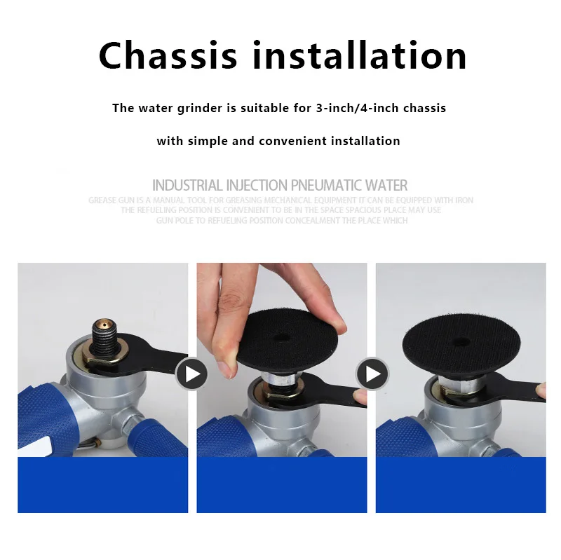 Professional 3-Inch Pneumatic Water Injection Wet Marble Polishing Sander with 1.75M Pipe