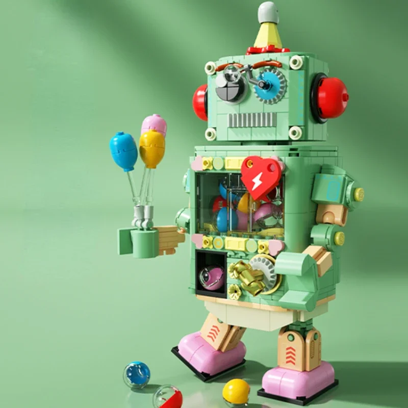 ガチャポン-子供向けのロボットビルディングブロック,教育用組み立て玩具,ストリートシーンモデル,装飾品,流行のプレイギフト
