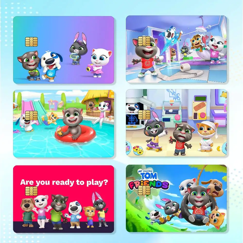 My T-Talking T-Tom F-Friends Credit Skin Cover Card Stickers 4PCS Film Bus Pass Front Decoration Bank Debit Waterproof