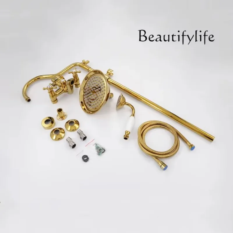

c New Bathroom European Classic All-copper Bathroom Personalized Creative Question Mark Shape Bathroom Shower Double Shower