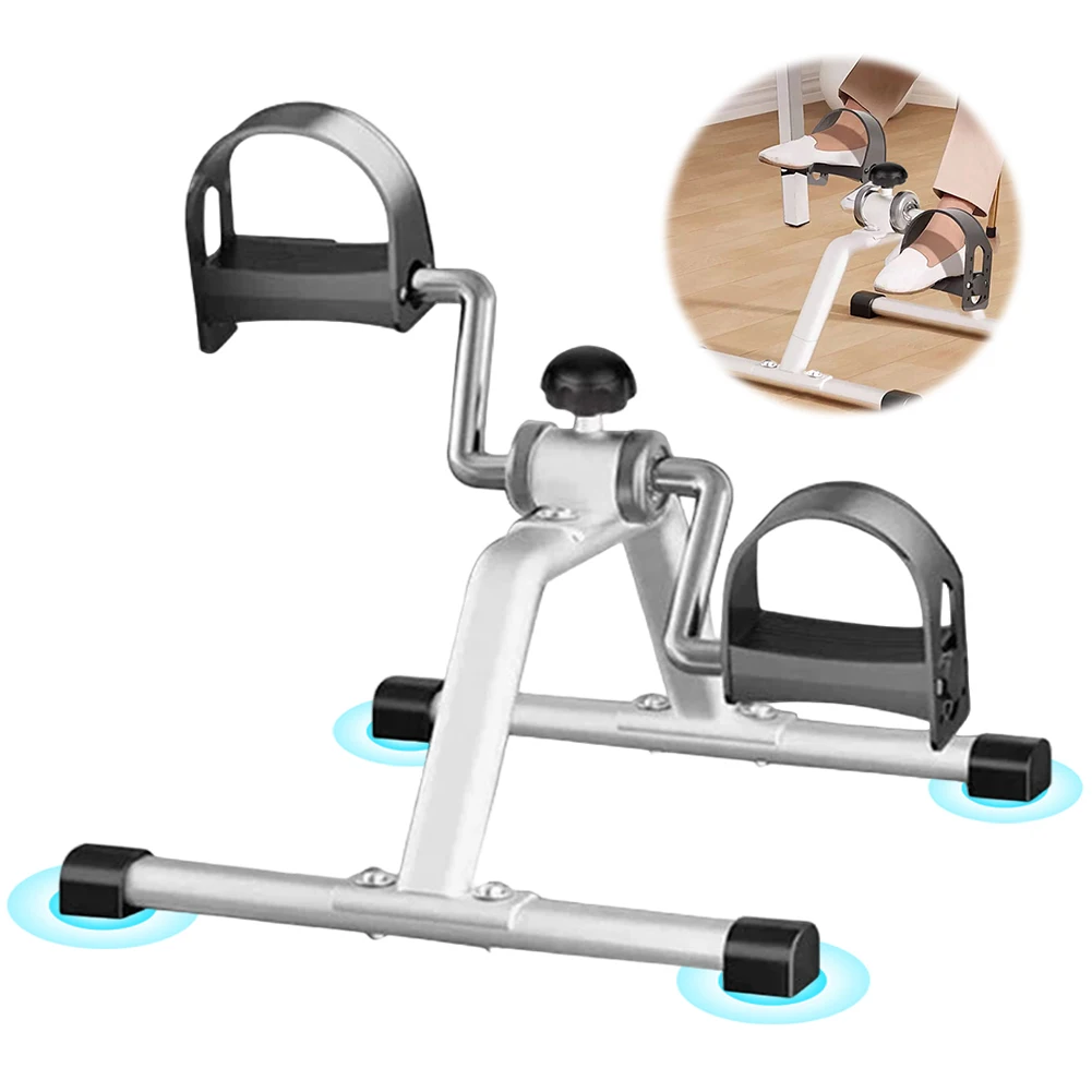 Mini Foldable Arm Leg Exercise Bike with Adjustable Resistance Under Desk Bike Cycle Pedal Exerciser for Home Exercise