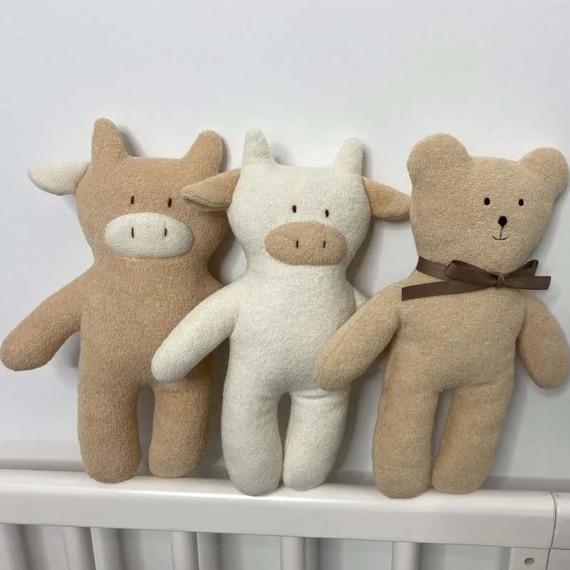 26cm INS Cartoon niedźwiedź jeleń mysz komfort dziecko pluszowe zabawki bawełniana wypchana lalka dzieci rekwizyty fotograficzne dla dzieci prezent urodzinowy