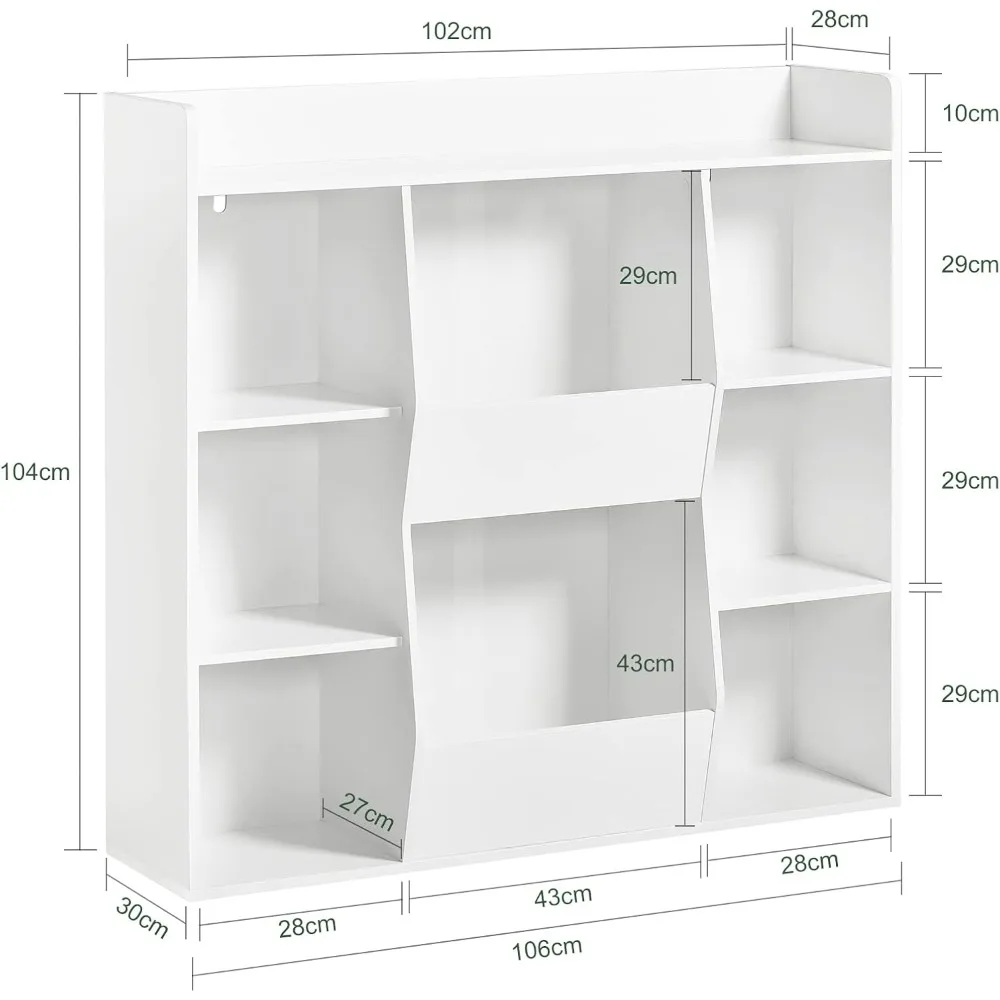 Kid's Bookshelf Children Bookcase with Toy Storage Organizer, Toddler Book Rack for Playroom, Book Holder for Nursery Classroom