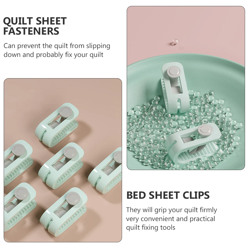 

2 Sets Quilt Holder Clips Fixing Fasteners Duvet Cover Buckle Green 6 Pieces Gift Box Premium Material Long Term Use Prevent