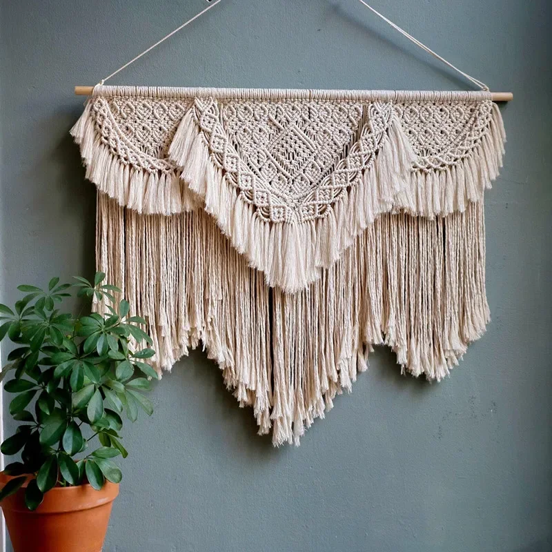 Large Geometric Macrame Tapestry - Bohemian Wall Decor for Bedroom