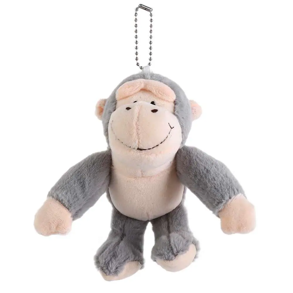 الحيوانات المحشوة سلسلة المفاتيح القرد أفخم دمية لينة الفراء قرد حلقة رئيسية حامل المفاتيح Kawaii Orangutan ألعاب من نسيج مخملي على ظهره الديكور