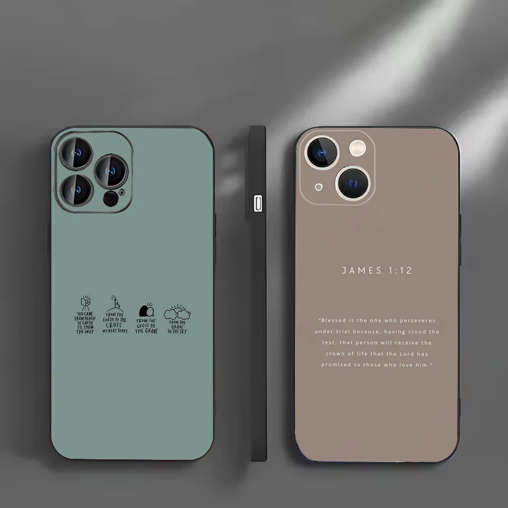 

Bible Verse Jesus Christ Christian Phone Case For IPhone 16,15,14,13,12,11,XS,XR,X,8,7,Pro,Max,Plus,mini Silicone Black Cover