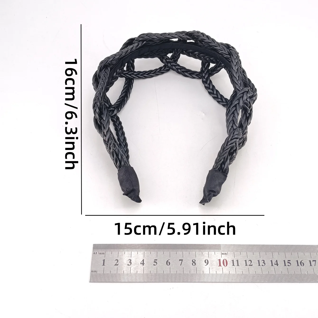 New Fashion Hairband For Women Wide Side Pu Leather Braided Headband Geometric Hollowed Turban Summer Hair Accessories