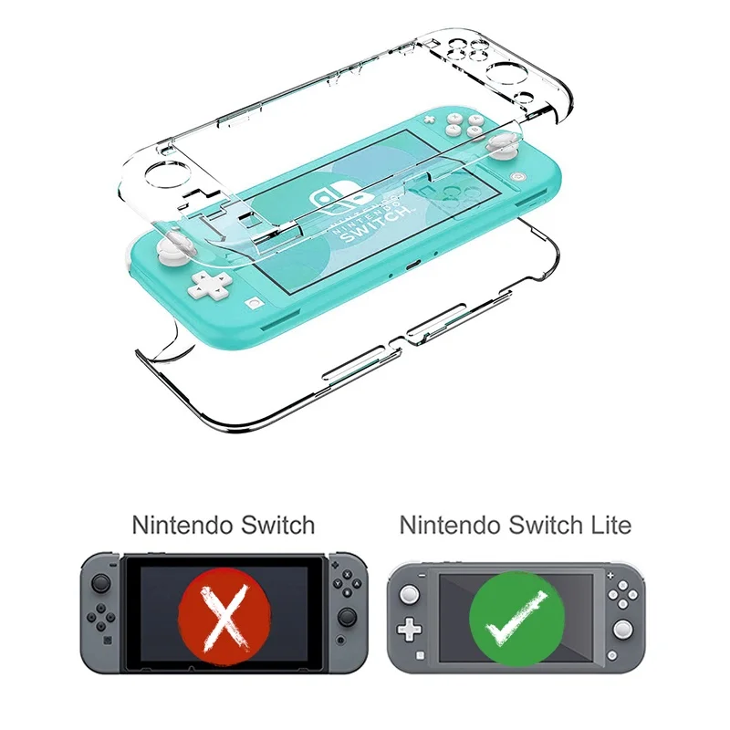 DATA FROG Nintendo Switch Lite Game Console Full Cover Crystal Case Anti-Slip Protective NS Accessories