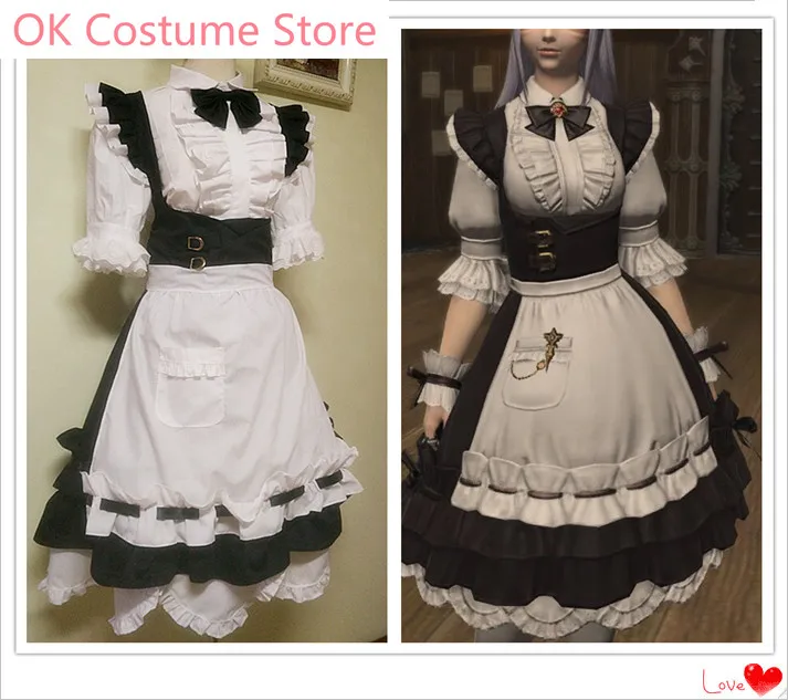 Final Fantasy Everyday Cat Maid Outfit Dress Cosplay Costume Cos Game Anime Party Uniform Hallowen Play Role Clothes Clothing