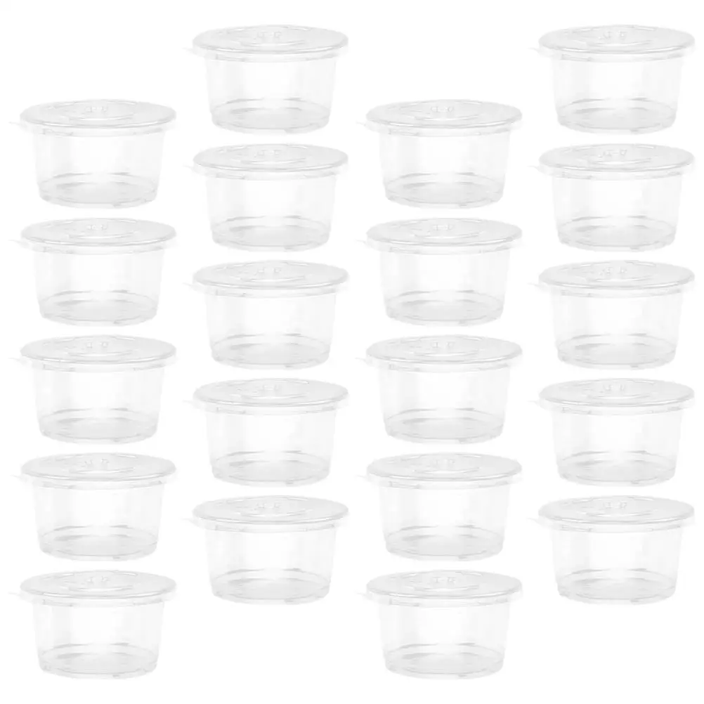 

100pcs 250ml Disposable Plastic Pudding Cups High Lid for Dessert Shops Restaurants Ice Cream Cake Jelly Bowls Parties Plastic