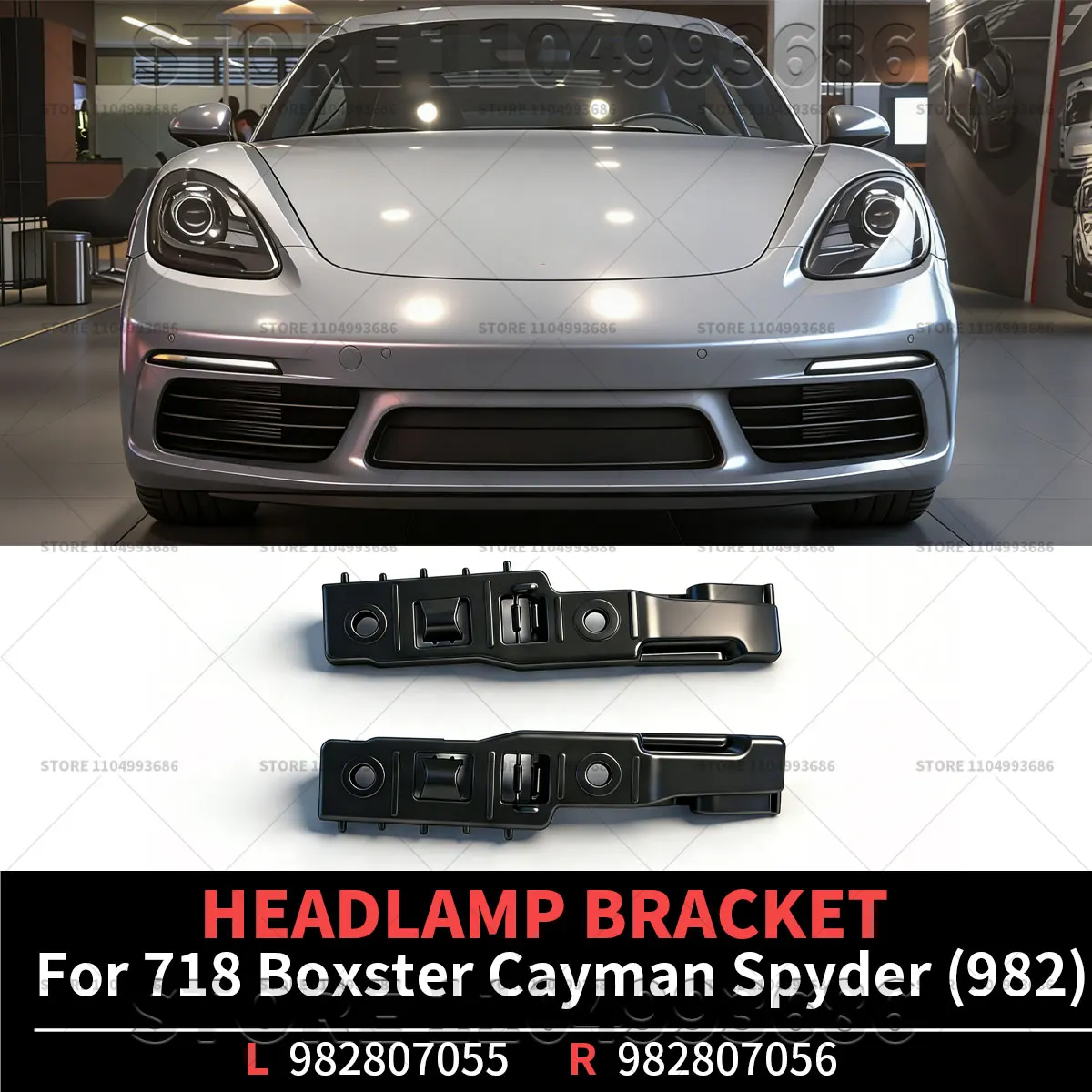 

Кронштейн фары переднего бампера OEM 982807055 982807056 для Porsche 718 Boxster GTS S T Cayman S T GTS Spyder RS (982) 2017-2025 годов выпуска