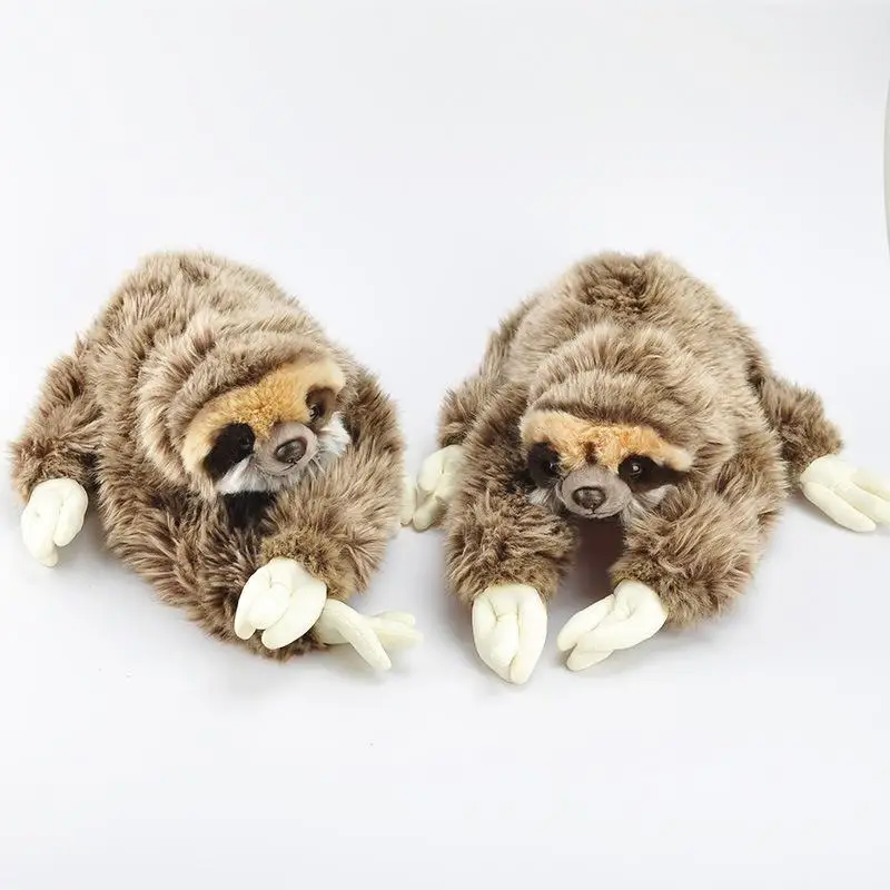 Cute Realistic Three Toed Sloth Plush Toys Stuffed Animal Soft Kids Birthday Gift
