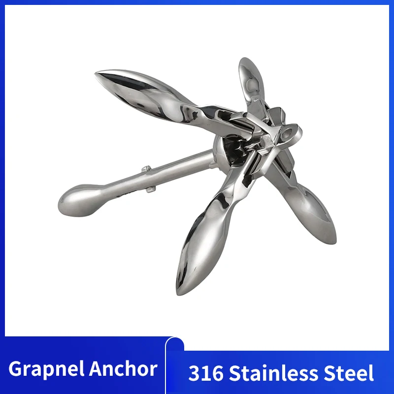 

1.5 KG/0.7KG 316 Stainless Steel Boat Folding Grapnel Anchor Docking Hardware For Marine Yacht