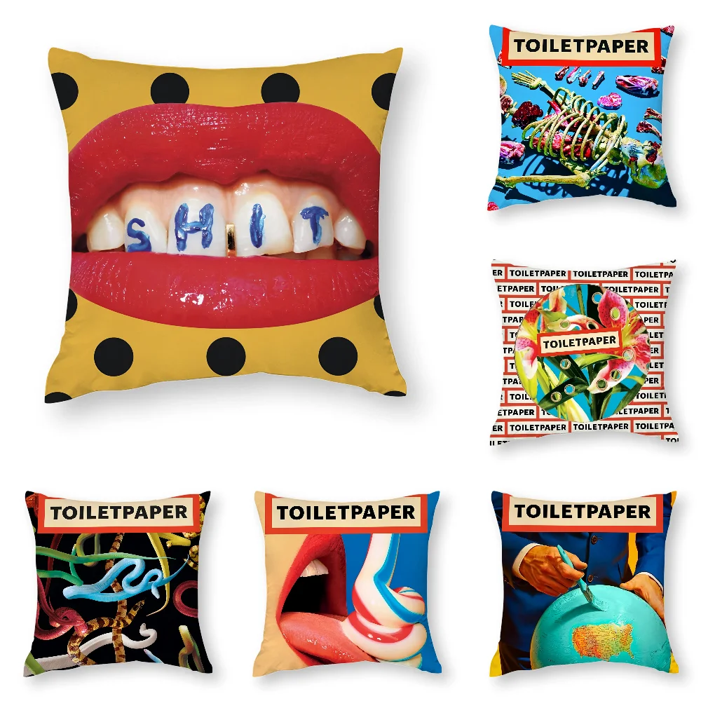 

T-Toiletpaper Art Pillow Case 3D Print Polyester Fiber 45*45 cm Home Sofa Throw Pillow Cover Decoration Festival Gift