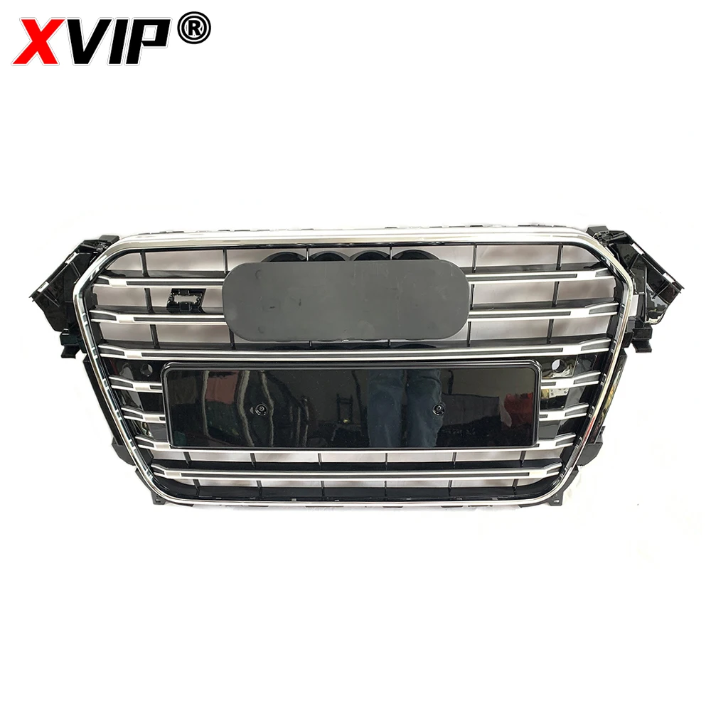 XVIP Chrome Silver With Chrome Ring S4 Style High Quality ABS Front Bumper Grille Fit For Audi A4 B8.5 2013-2015 Upper Grilles