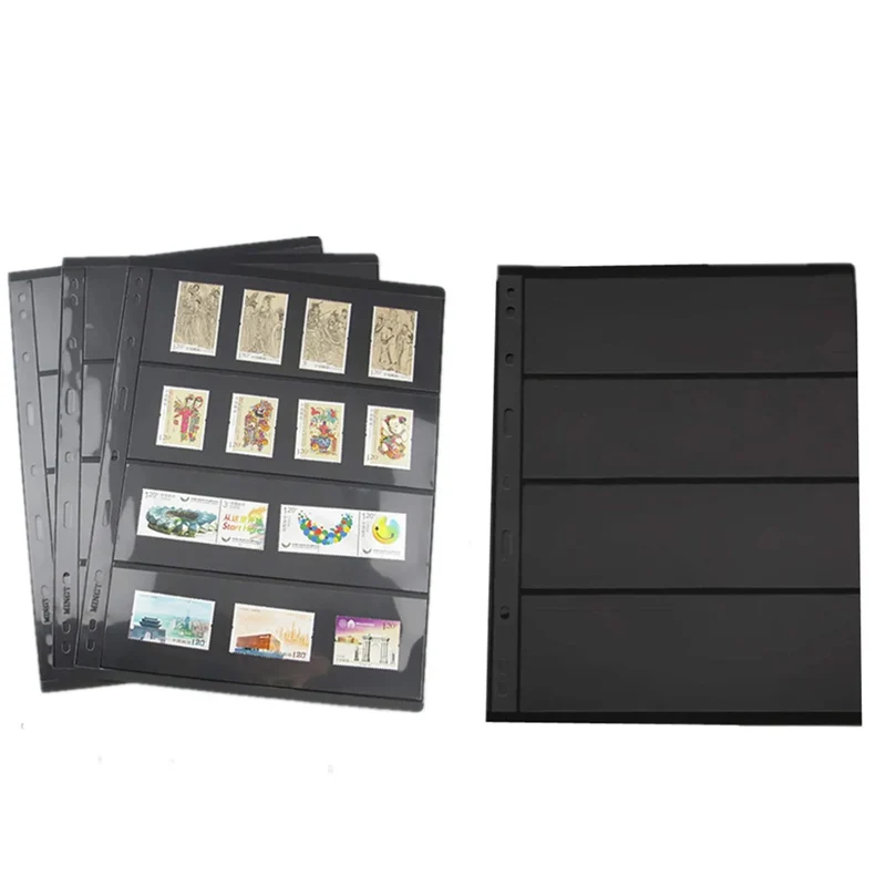 

1/2/3/4/5/6/7 lines 20 PCS Card Clear Album Pocket Replacement Inner Page Collection Album Card Binder Album Black Storage Page